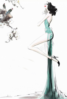 女装女人背景素材背景