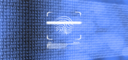 安全网络蓝色指纹互联网商务背景高清图片