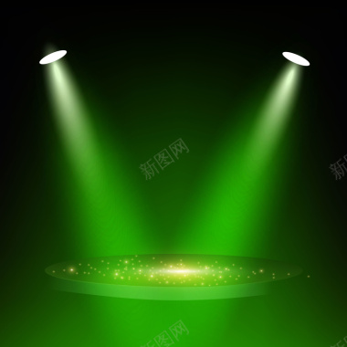绿色光效舞台展示背景背景
