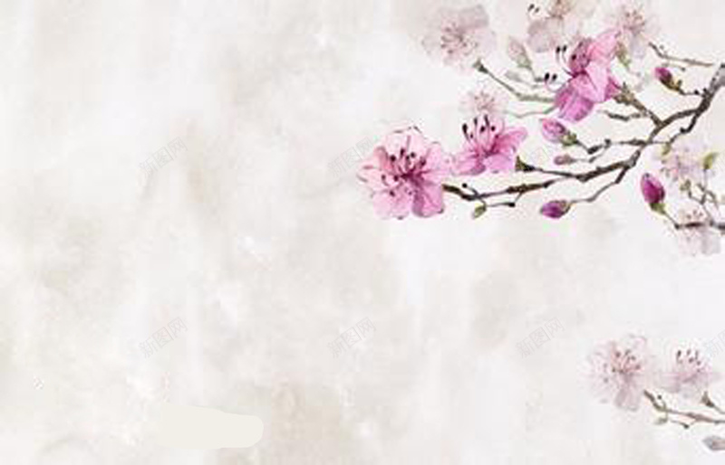 中国风手绘花卉海报背景素材jpg设计背景_88icon https://88icon.com 花卉素材 国风 手绘 树枝 色彩 温馨