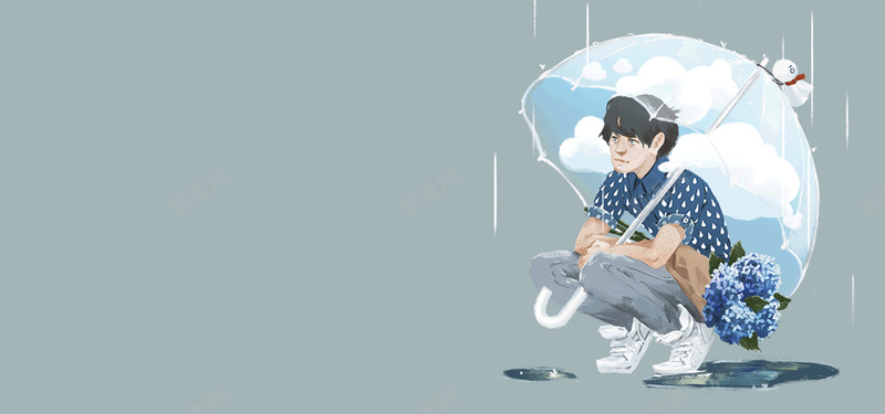 撑着雨伞的小男孩灰色背景图jpg设计背景_88icon https://88icon.com 小男孩 孤单 忧伤 灰色 睁着雨伞