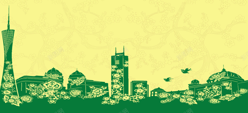 黄色花纹背景背景