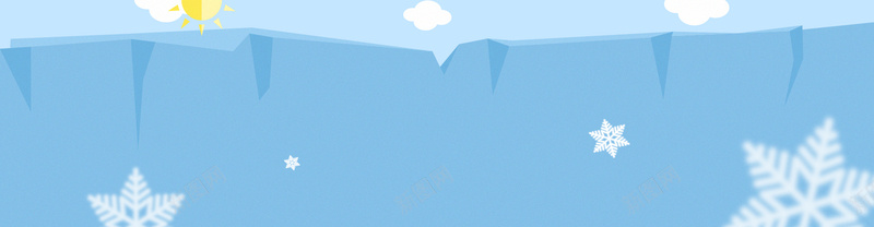 冰点促销psd设计背景_88icon https://88icon.com 蓝色 雪花 冰块 冰 海报banner 扁平 渐变 几何
