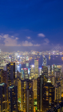 大气香港夜景H5背景背景