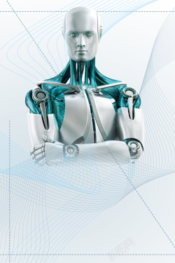 生物识别机器人人工智能数码产品海报背景素材高清图片