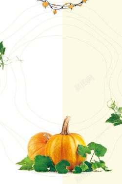 超市菜品2017年白色简约大气绿色新鲜南瓜海报高清图片