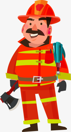 卡通火警消防员素材