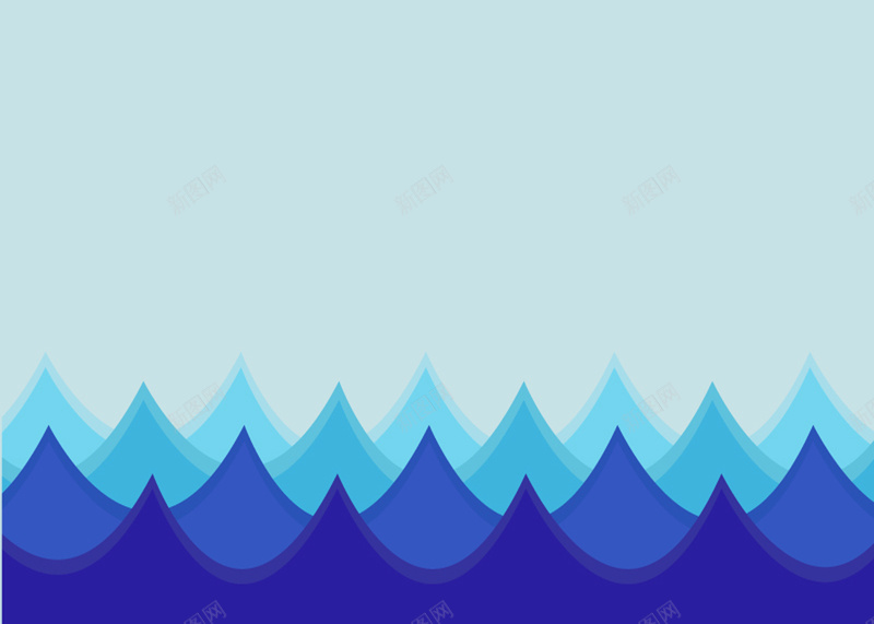 卡通蓝色海浪背景矢量jpg设计背景_88icon https://88icon.com 矢量图 卡通 大海 海洋 海浪 童趣 手绘