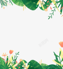 手绘花朵装饰扁平肌理风插画素材