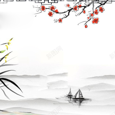 淡雅水墨中国风背景图背景