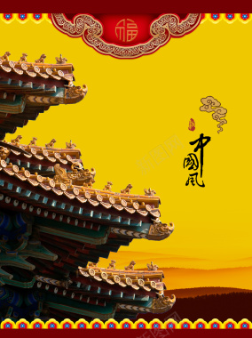 古典建筑中国风背景模板背景
