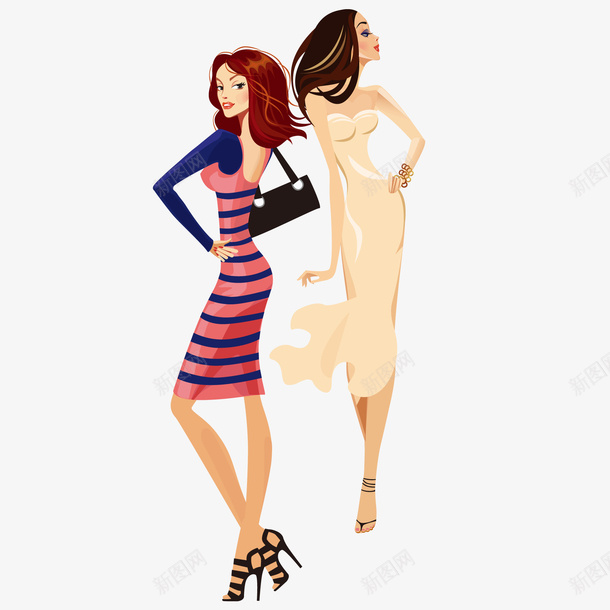 时尚美女PNG下载ai免抠素材_88icon https://88icon.com 时尚 美女 卡通人物 人物介绍 矢量人物 人物插画
