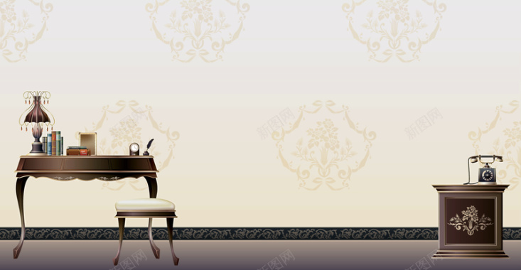 古典家居桌椅家具海报背景背景