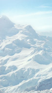 白色简约雪山风景H5背景素材背景