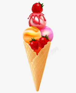 卡通水果冰淇淋冷饮素材