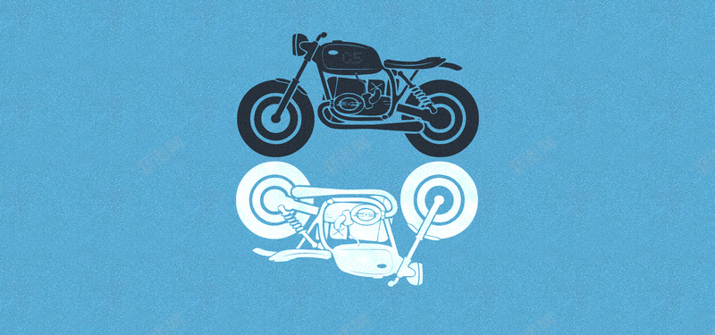 卡通蓝色背景图片jpg设计背景_88icon https://88icon.com 卡通 蓝色 素材 手绘 摩托车 海报banner 童趣