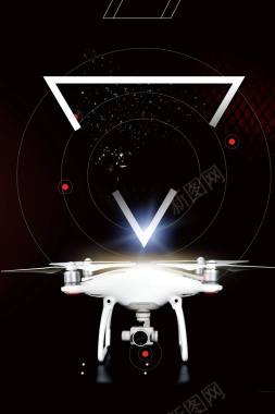 科技感无人机飞行器海报背景背景