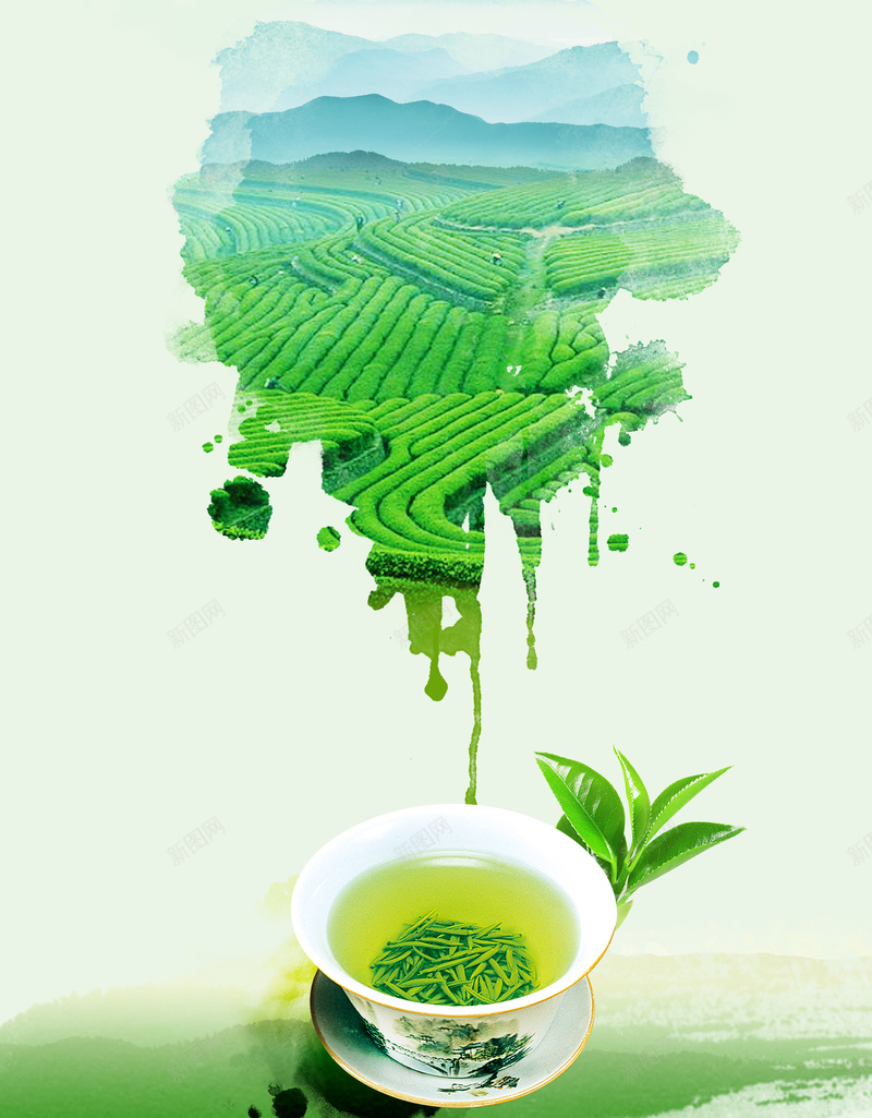 绿色小清新茶园茶文化背景素材jpg设计背景_88icon https://88icon.com 小清新 文化 海报 绿色 茶园 中国传统茶 韵味 品茶 水墨 PSD 分层 茶道 宣传海报