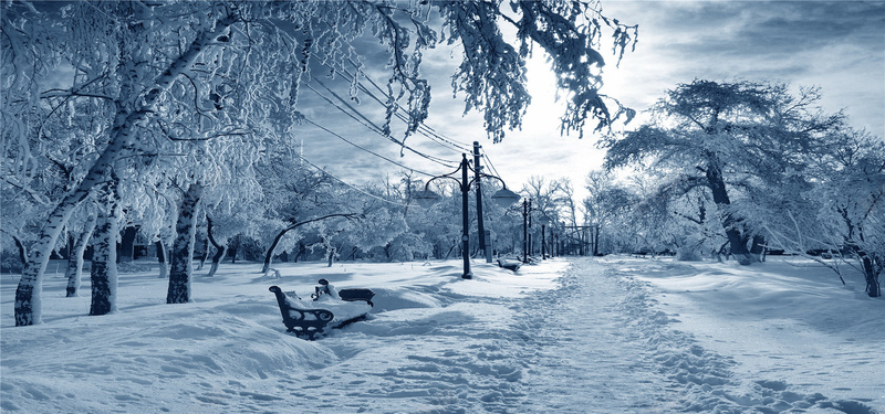 雪后的街道背景图背景