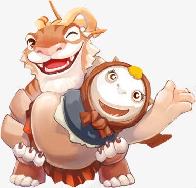 手绘卡通动物父子png免抠素材_88icon https://88icon.com 卡通 动物 父子