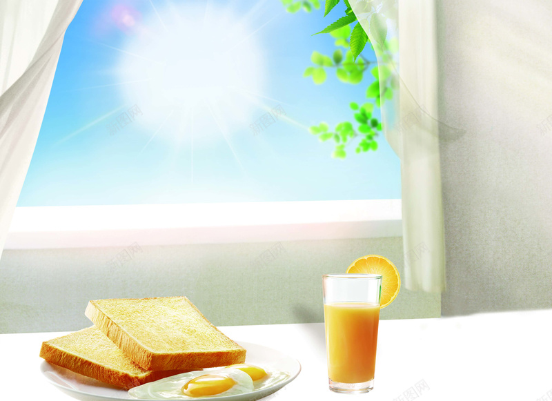 食物食品窗台早餐面包果汁psd设计背景_88icon https://88icon.com 果汁 窗台 面包 食品 食物 早餐 阳光 树枝 窗帘 橙子 橙汁