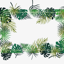 绿色植物边框纹理热带植物矢量素材