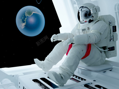 创意宇航员与星球未来科技高清图片背景