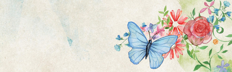 花蝴蝶手绘背景jpg设计背景_88icon https://88icon.com 手绘 插画 植物 蝴蝶 花 海报banner 卡通 童趣