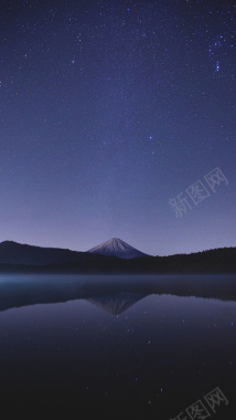 蓝色星空夜景H5背景素材背景