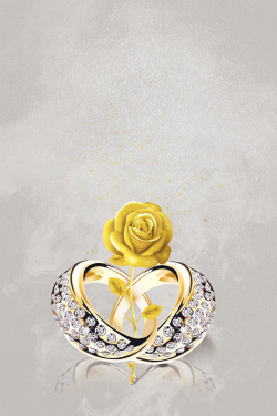 珠宝店宣传灰色质感简约珠宝戒指宣传背景高清图片