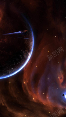 地球未来星空宇宙科幻H5背景图背景