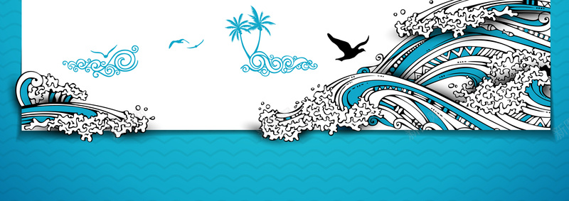 海浪传统花纹矢量背景素材背景