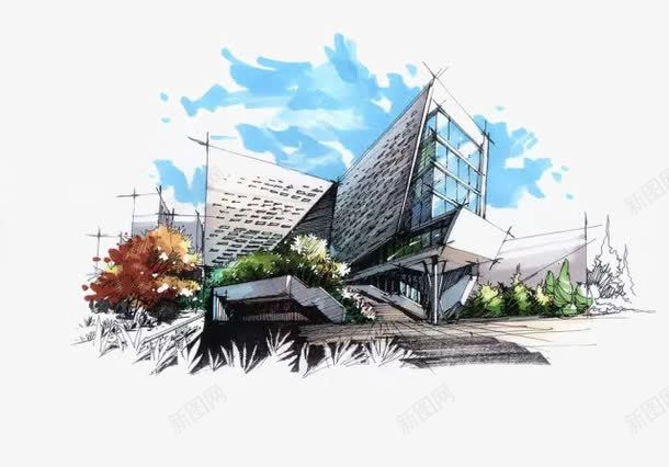 手绘建筑效果图png免抠素材_88icon https://88icon.com 商业建筑效果图 水彩 手绘 建筑设计 效果图 水彩建筑手绘 建筑手绘装饰 建筑风景 设计手绘