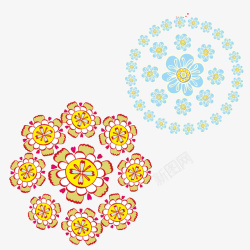中国风圆形花卉图案素材