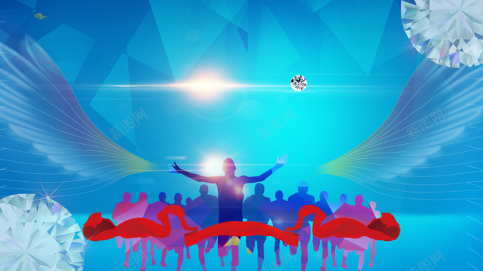 淡蓝企业文化展板背景背景