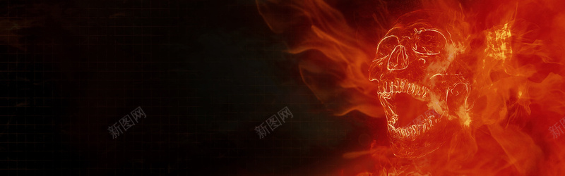 火焰骷髅头背景jpg设计背景_88icon https://88icon.com 火焰 骷髅头 背景 黑色 海报banner