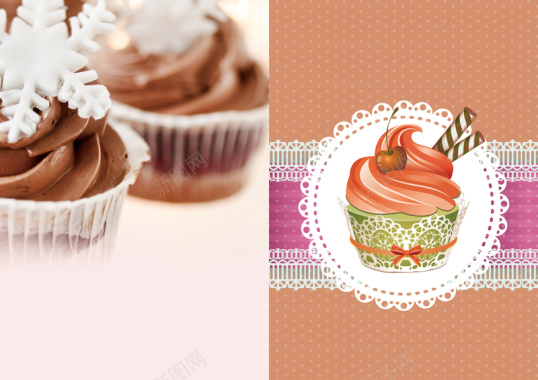 甜品冷饮蛋糕画册封面背景素材背景