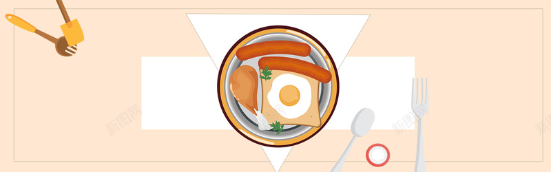 简约卡清新通美食bannerpsd设计背景_88icon https://88icon.com 美食banner 卡通 点心 牛扒 简约 卡通美食 卡通手绘 手绘美食 西餐 火腿 煎蛋