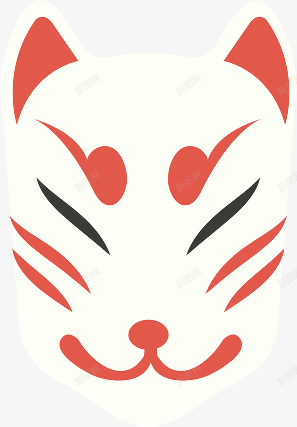 白色卡通动物面具png免抠素材_88icon https://88icon.com 矢量图案 白色 动物面具 卡通 日本传统 装饰
