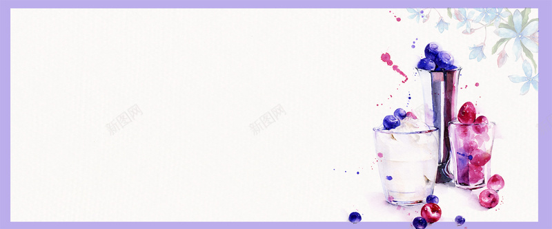 经典蓝莓汁文艺几何紫色背景背景