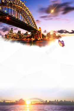 澳大利亚签证澳大利亚旅游海报高清图片