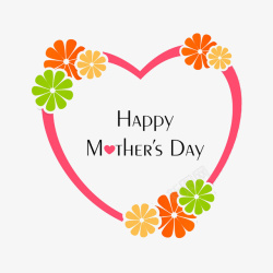 happymothersday心形上的花朵HAPPYMothersDay图片高清图片