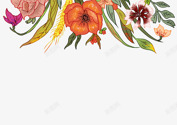 鲜花装饰标题框png免抠素材_88icon https://88icon.com 鲜花装饰 鲜花插画 鲜花标题框 适量插画鲜花