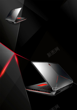 计算机品牌黑色创意科技笔记本电脑背景高清图片