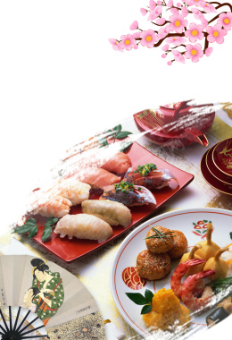 日本料理美食海报背景模板背景