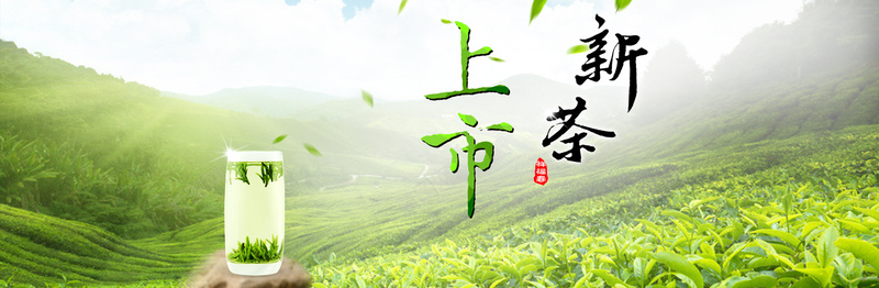 新茶上市茶叶文化网站PSD分层背景