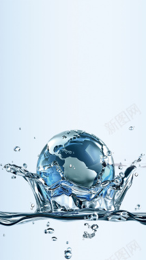 世界水日创意水资源H5海报背景psd下载背景