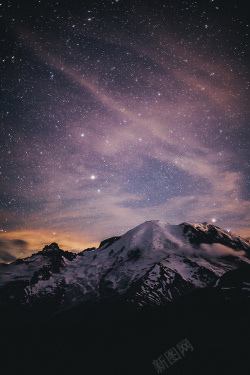 宏观高山上的星星绚丽背景高清图片