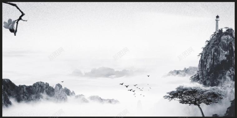 中国风山水背景素材背景