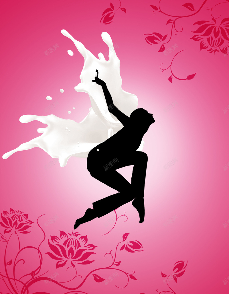 女人节舞蹈剪影粉色海报背景psd设计背景_88icon https://88icon.com 女人节 剪影 牛奶 舞蹈 花纹 粉色 清新 海报 背景